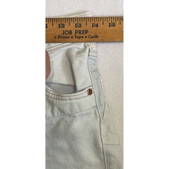 LEVIS 501 Button Fly Light wash Jeans W24 L 26 Vintage Red Tab Cut Outs Design - Picture 16 of 16